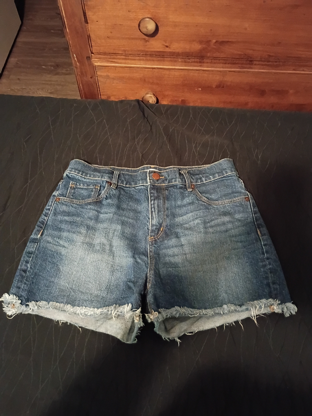 LOFT Distressed Blue Denim Cutoff Shorts